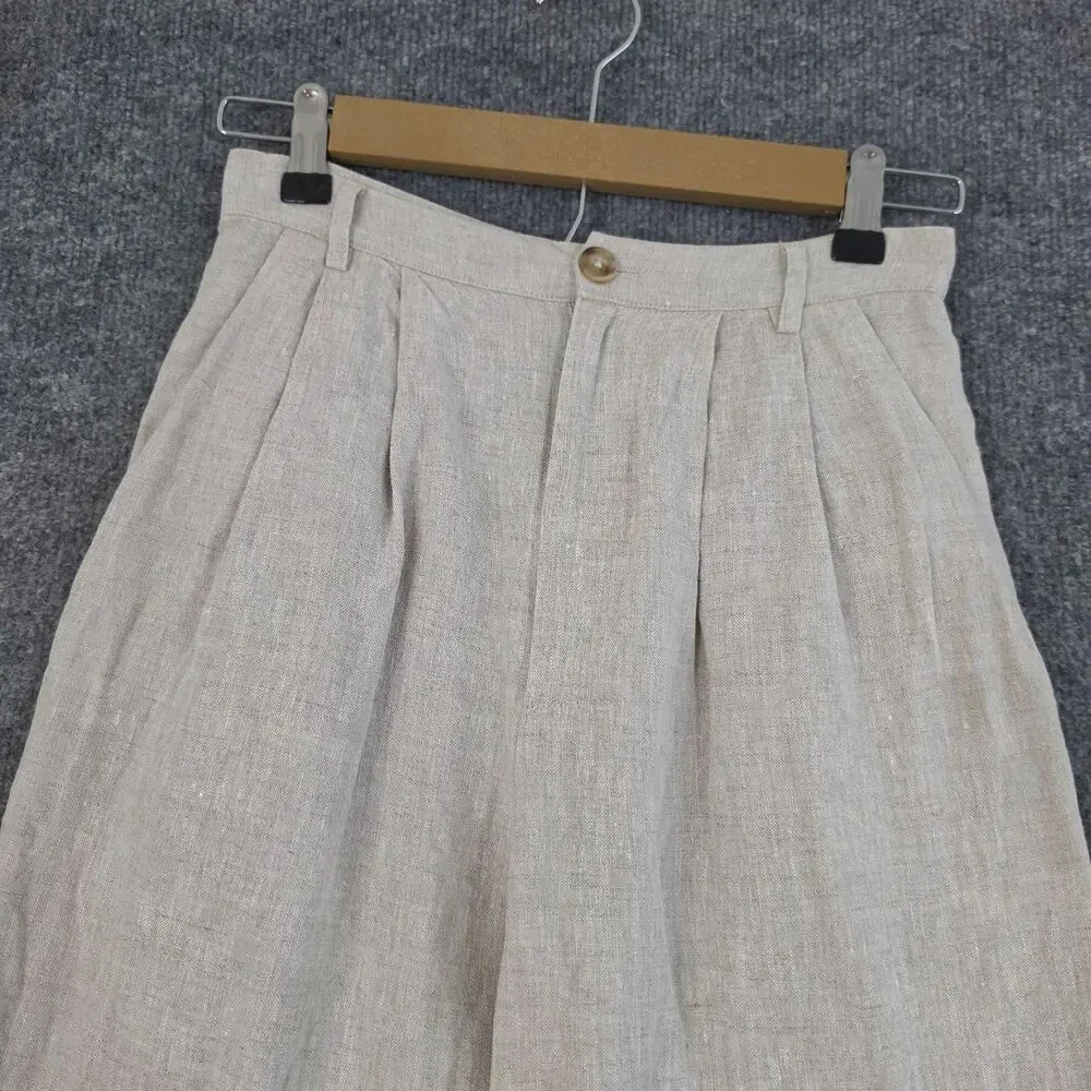 Reformation Pants 2 Mason Linen Pleated Wide Leg Beige Casual Summer Office Work